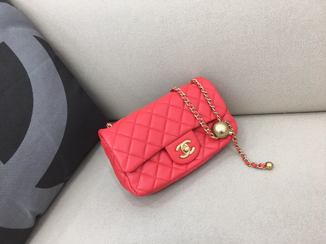 Small Classic Flap Lambskin Bag AS1787 Red